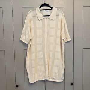 Showpo Cream Knit Button-Down Mini Dress | Beach Cover Up US 16